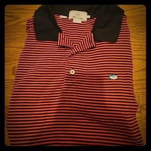Southern Tide pink and blue striped polo